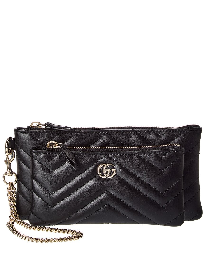 Gucci Gg Marmont Small Leather Pouch With Chian Womens 171390₽