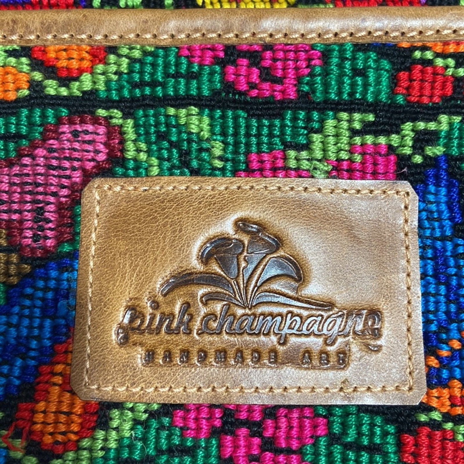 Mexican Handmade Embroidered Patchwork Leather Cl… - image 4