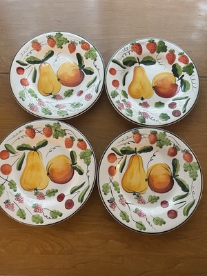 Mimosa Tabletops Unlimited Hand Painted Salad Plates 4 8.5 In