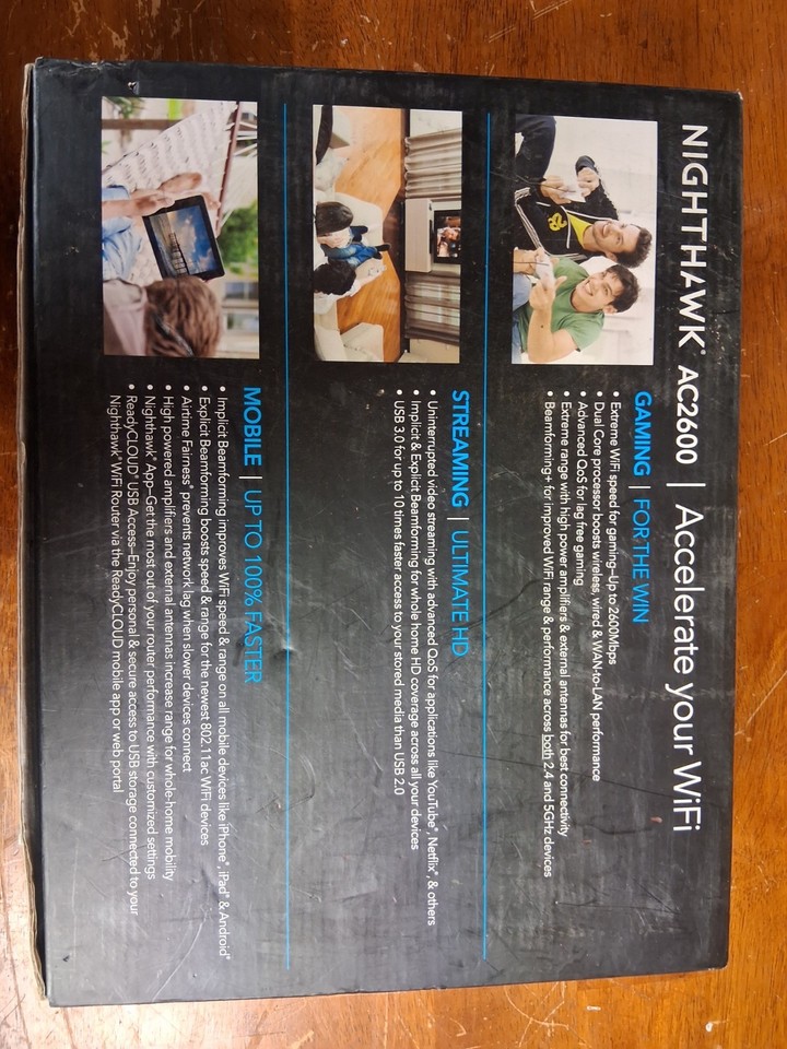 Nighthawk AC2600 Netgear Gaming Streaming Smart WiFi Router R7450 New ...