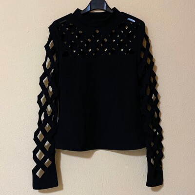 Shein Top Langarm Geflochten Dark Gothic Goth Klassisch Elegant Zeremonie