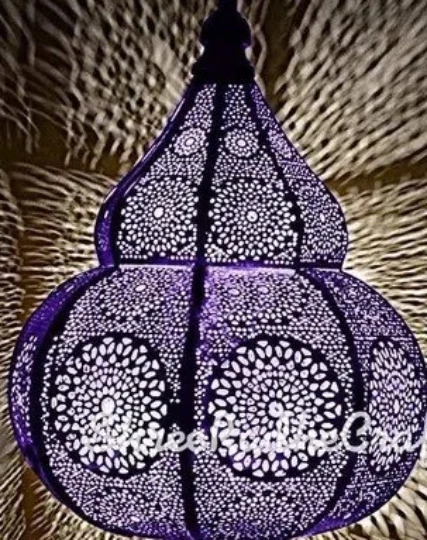 Lámpara colgante de techo marroquí hecha a mano turca moderna de diseño vintage para decoración del hogar Foto 3 de 4