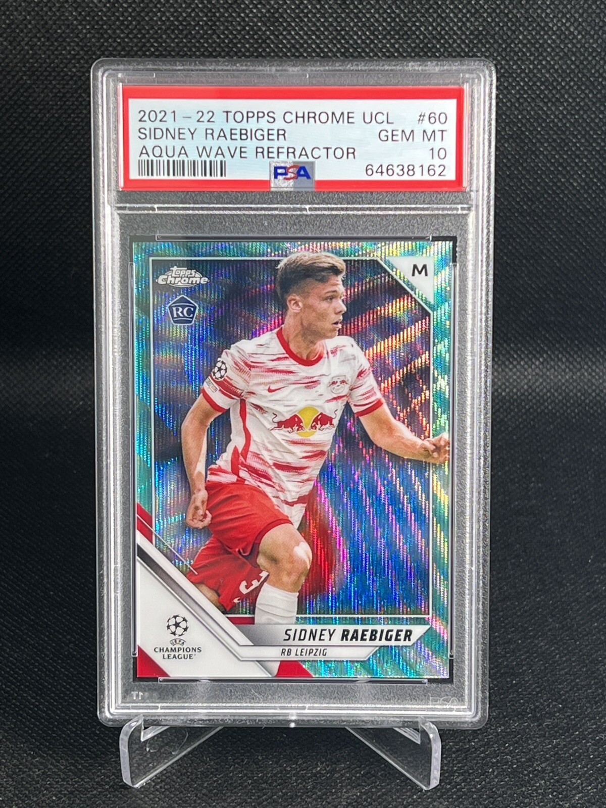 2021-22 Topps Chrome UCL SIDNEY RAEBIGER Rookie RC Aqua /199 PSA 10 Gem Mint