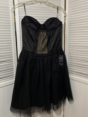 corset tulle mini dress in jet black Guess Womens Sz 6 Lace Bustier Party Sheath NWT colors:4 Shoe Size:Size 11 Regular Male 10 50th Birthday Party leading into a sharply