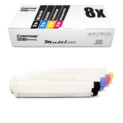 8x Toner für OKI ES 8451 8461 wie Set alle Farben Cartridges Patronen CMYK