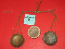 Antique 1840-1900 gold miners pocket scale with vintage crucible original patina