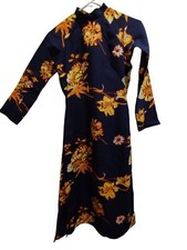 Cheongsam Qipao Womens Vintage Floral Dress XS