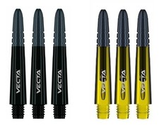 2 New Sets Winmau Vecta Short Dart Shafts   Ships w/ Tracking - Black  Yellow