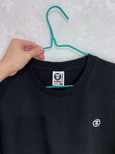 Bape T-Shirt A Bathing Ape FACE PATCH TEE Black Color size Extra Large - Picture 5 of 24
