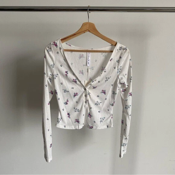 Camisa para dormir Pointelle blanca For Love And Lemons talla X-pequeña nueva con etiquetas Foto 3 de 4