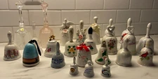 24 antique Vintage Bells Crystal Porcelain Hallmark Arnart Otagiri Lefton Lipco