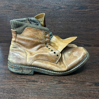 Crevo Mens Boots Brown Chestnut Camden Lace Up Leather Size  display picture 1