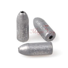 50 pezzi 1/8 oz pesca acqua salata piombo affondatore peso scivolo sopra linea trota senza strappi