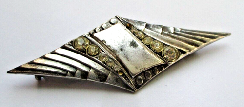 BELLE BROCHE ANCIENNE PORTE PHOTO EN ARGENT ART DÉCO