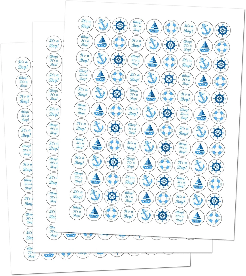 324 pegatinas azules náuticas Its a Boy Baby Shower favores para baby shower Foto 2 de 4