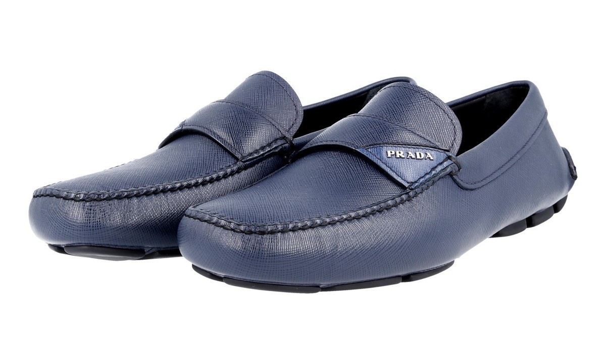 PRADA Saffiano Leather DRIVING LOAFER Loafer 2DD125 - Blue  display picture 2