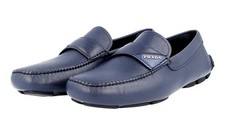 PRADA Saffiano Leather DRIVING LOAFER Loafer 2DD125 - Blue NEW - US 8 EU 41