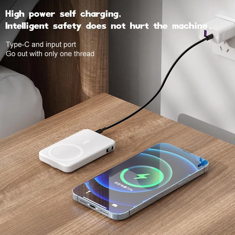10000mAh Portable Power Bank with 15W Fast Charging, 1-USB Output, Multicolor Plastic Design for Mobile Phones and Devices