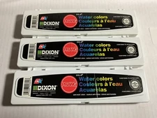 3 New Dixon Triconderoga Co. 8 Water Colors Prang Semi-moist pallet 