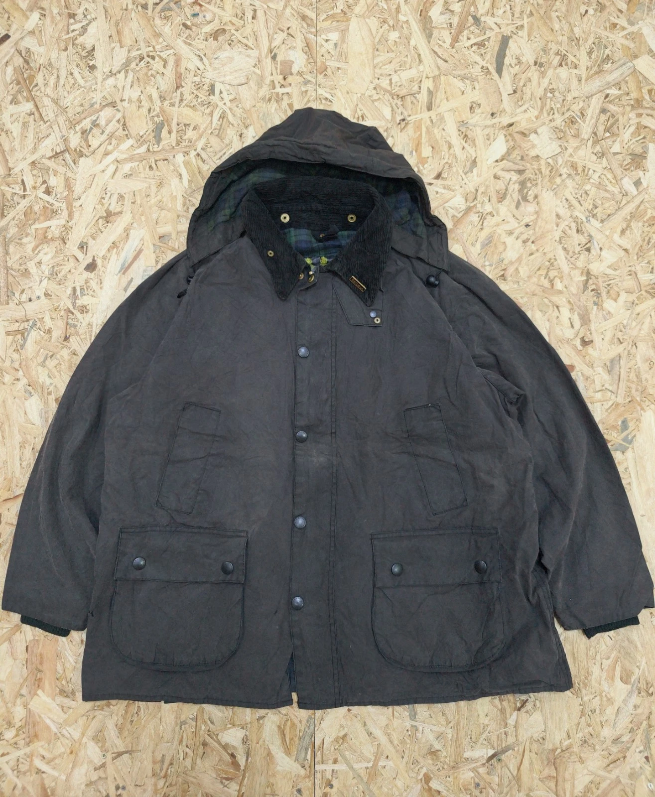 Barbour Bedale A104 Hunting Fishing Vintage 80s Mens Hooded Wax jacket Size C46