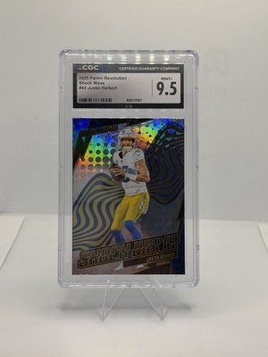 Justin Herbert 2025 Panini Revolution Shock Wave Chargers QB CGC 9.5