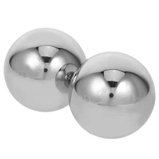 2pcs Hand Exercise Balls Metal: Stainless Steel Solid Ball For Hand Fitness -