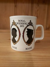Staffordshire Potteries Mug Royal Wedding Princess Anne & Mark Phillips 1973