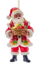 Black Santa Kwanzaa Christmas Ornament, African American Decoration for Tree,...