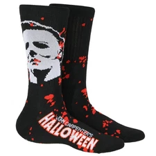 Halloween Men's Michael Myers Blood Scary Horror Movie Crew Socks