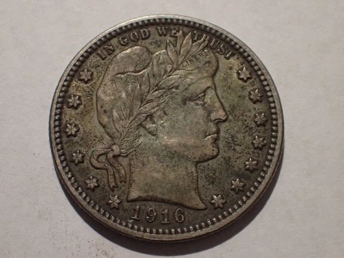 1916-D Barber Quarter 25 Cents Twenty Five Cent  XF