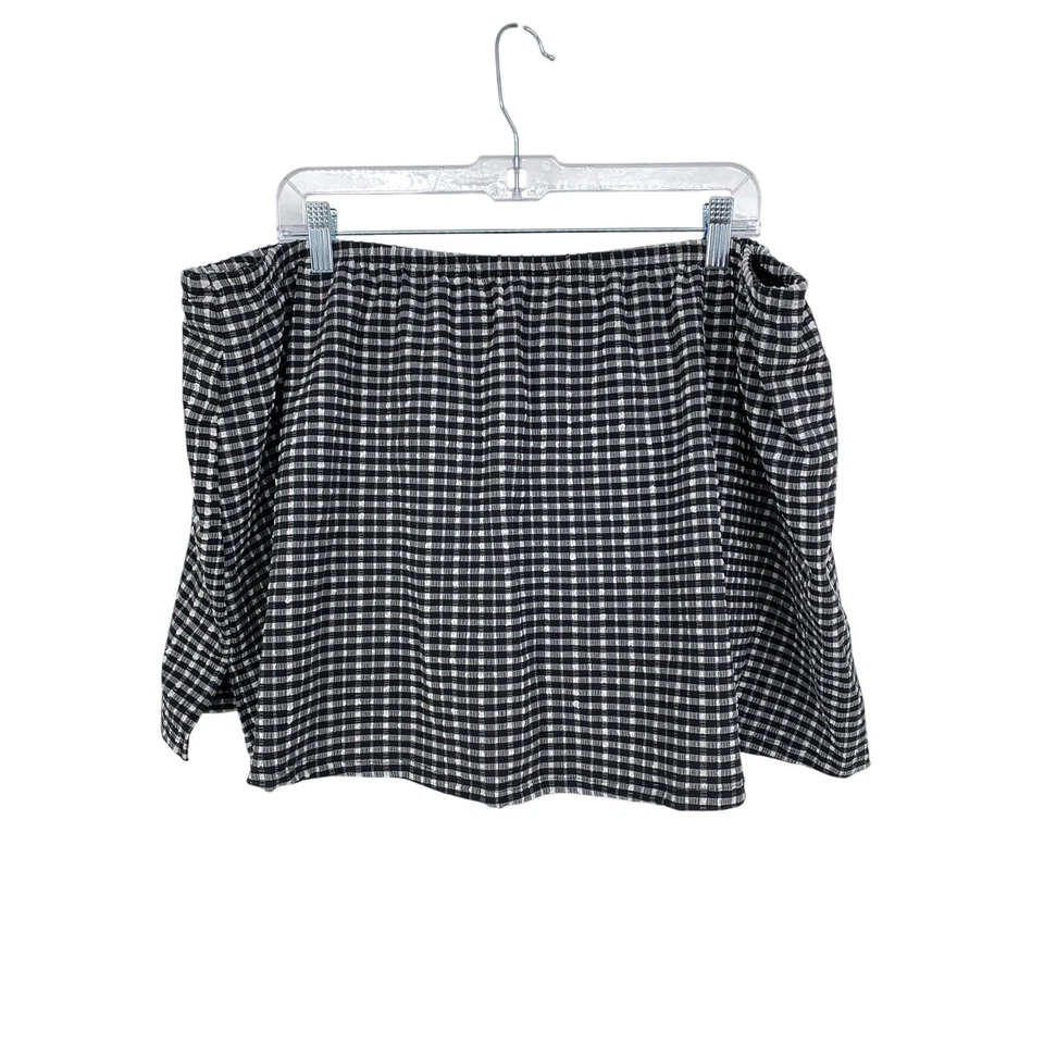 Lane Bryant Skirted Swimsuit Bottom Womens Sz 24 Black White Gingham Check - Image 4 of 4