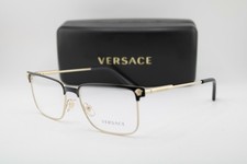 NEW VERSACE MOD. 1276 1371 BLACK GOLD GUNMETAL AUTHENTIC EYEGLASSES 55-17