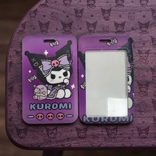 ID Card Badge Holder - Sanrio - Kuromi With Teddy Bear On Purple
