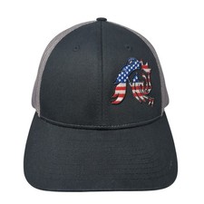 Patriotic Snapback Trucker Hat Black Large Adjustable Mesh Back Richardson