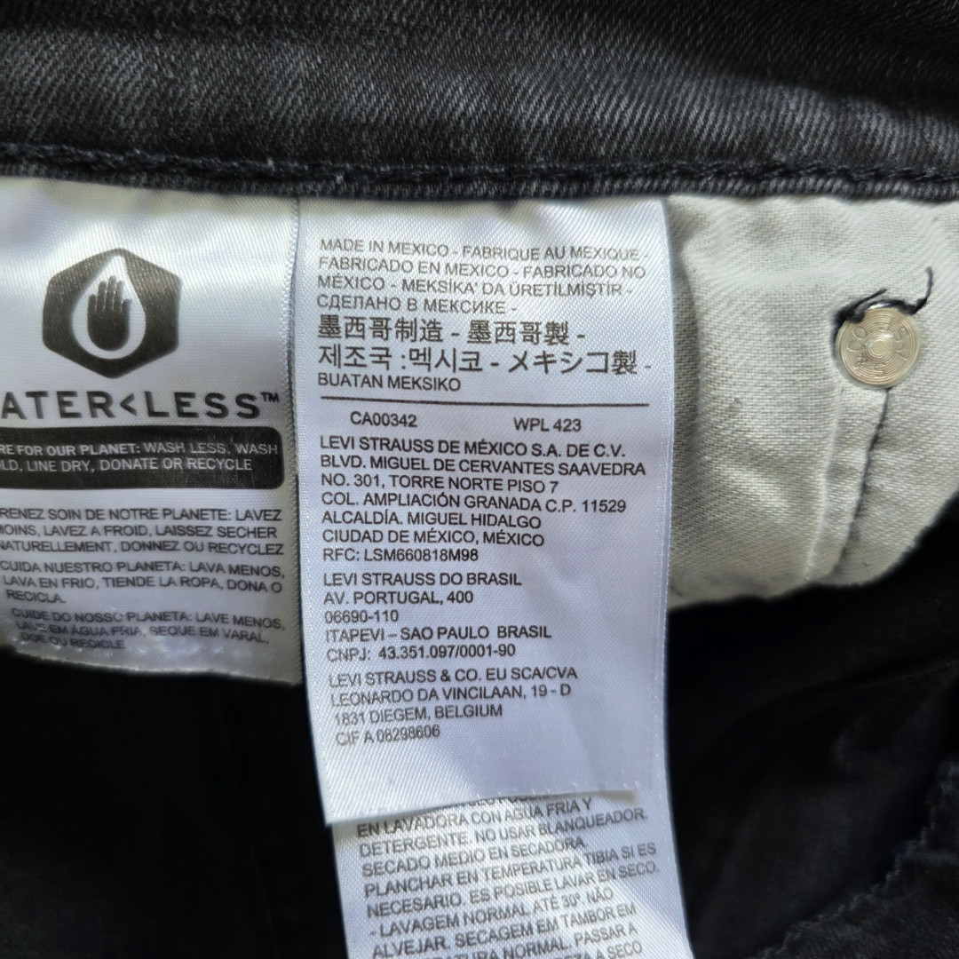 Levi’s 510 Jeans Mens W34 L32 Black Skinny Stretch Denim Grunge image 6