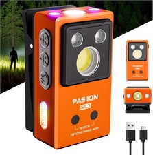 EDC Flashlight Rechargeable Clip on RGB Light with 4 Light Sources Flashlights,1