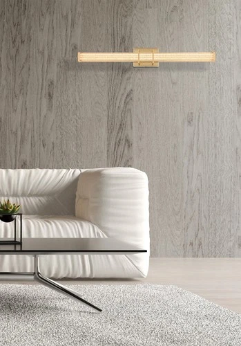 Living District Ivaan 31" Led Wall Sconce in Satin Gold - Picture 2 of 9