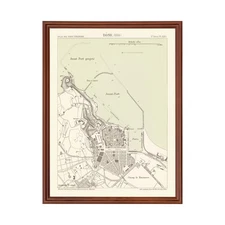 Old Map of Annaba 1886 - Vintage Algeria Art Wall Decor Prin