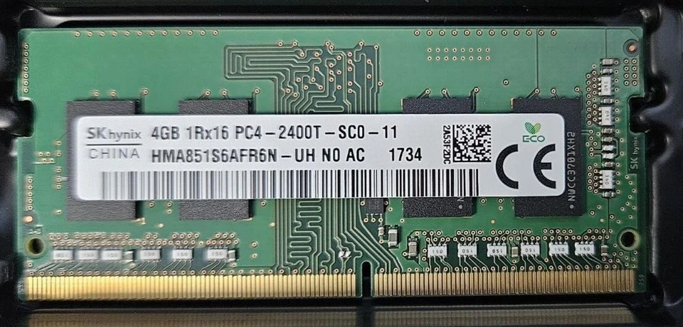 RAM 8GB 2x4GB DDR4 HYNIX 1Rx16 PC4-2400T-SC0-11 HMA851S6AFR6N-UH  *NEW* REF00291 - Image 3 of 4