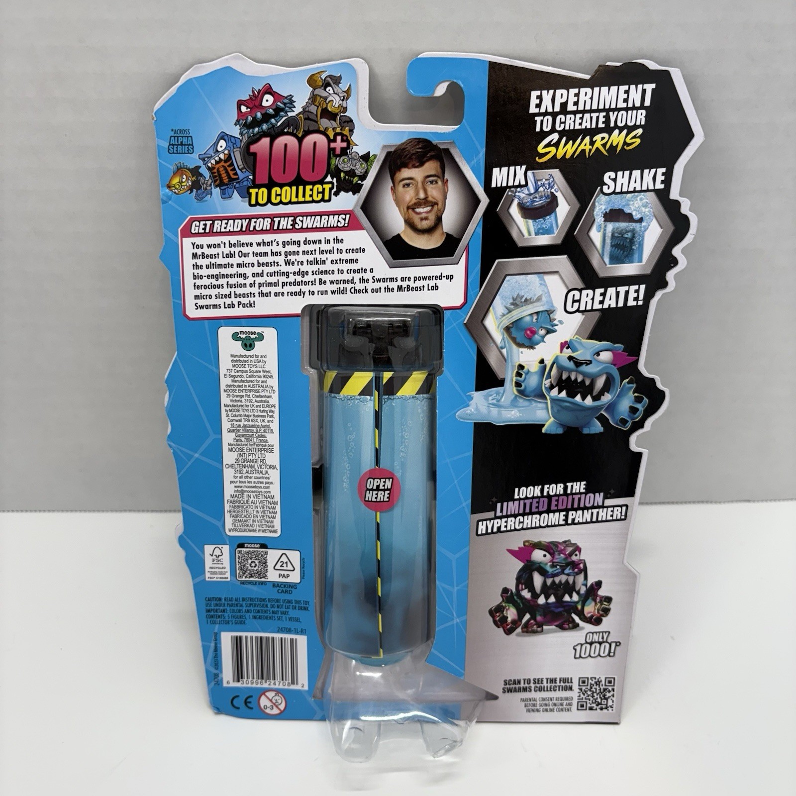 Mr Beast Lab Swarms Test Tube Lab 5 Pack w/ Ultra Rare Panther FREE SHIP - NEW⚡️
