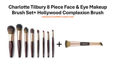 Charlotte Tilbury 8-Piece Face & Eye Brush Set + Hollywood Complexion Dual Brush