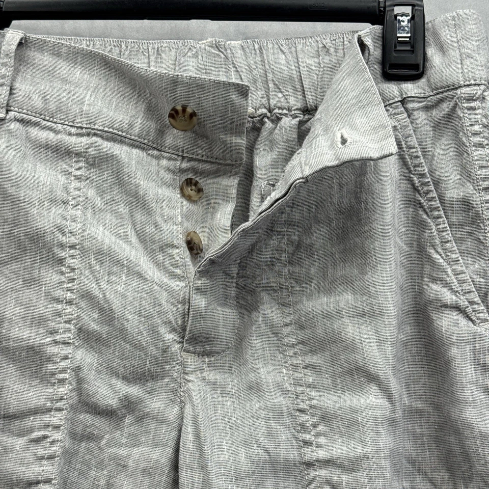 Pantalones Lou & Gris Gris 100% Lino Pierna Recta Talla Pequeña Botón Mosca Pierna Cónica Foto 3 de 4