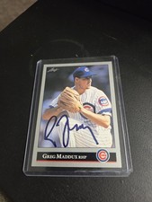 “Greg Maddux 1992 Leaf Autograph Card - Beckett Authentic Auto, Chicago Cubs HOF
