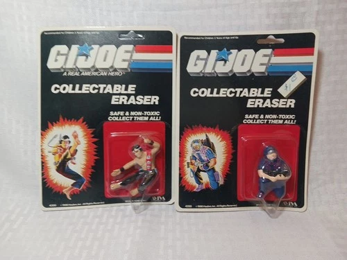 Vintage 1986 GI Joe Collectible Eraser Set Of 2 - In Original Package