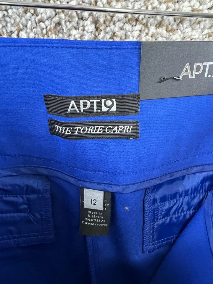 Apt 9 The Torie Capri Mujer Talla 12 Eléctrico Azul Capris Ajuste Moderno Elastizado Nuevo con Etiquetas Foto 2 de 4