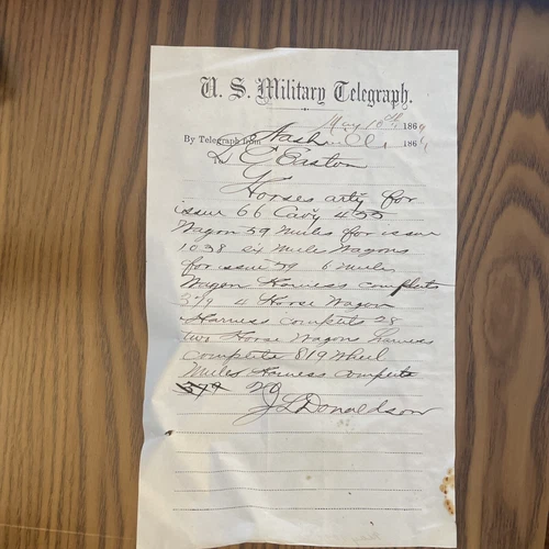 1864 Civil War U. S. Military Telegraph