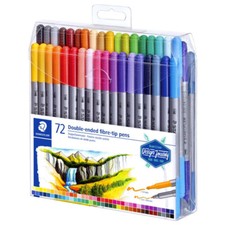 72 Brilliant Colours Staedtler Double Ended Fibre-Tip Pen Marker Set 3200 TB72
