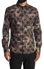 Valentino Men's Camo Star Button Front Shirt