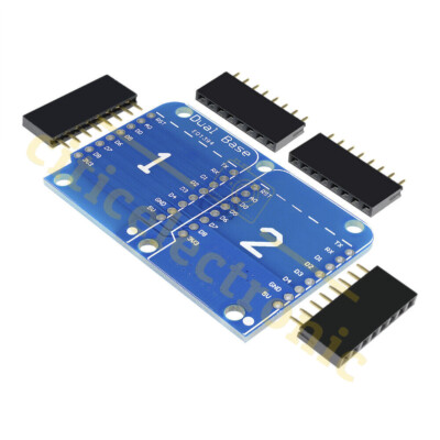 New Double Socket Dual Base Shield for WeMos D1 Mini NodeMCU Arduino ESP8266