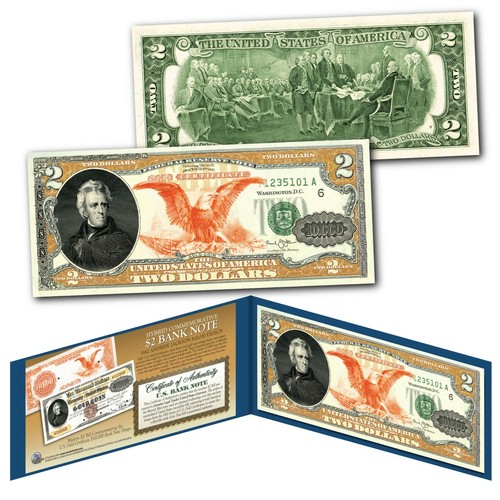 1882 Series Andrew Jackson $10,000 Gold Certificate designed on a Modern $2 Bill - Picture 3 of 3